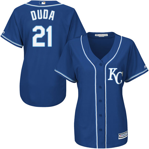 Royals #21 Lucas Duda Blue Alternate 2 Women's Stitched MLB Jersey - Click Image to Close
